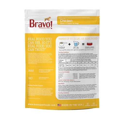 Bravo! Homestyle Complete Grain-Free Chicken Freeze-Dried Dog Food or Topper - 4 Lbs
