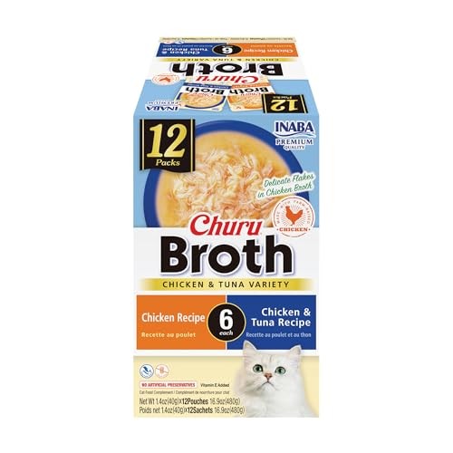Inaba Churu Broth Chicken and Tuna Wet Cat Food or Topper Pouch - Variety Pack - 1.4 Oz - 12 Pack Default Title