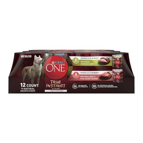Purina ONE True Instinct Tender Cuts in Gravy Beef Chicken Salmin Duck Canned Dog Food - Variety Pack - 13 Oz - Case of 6 Default Title