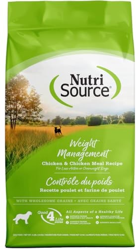 Nutrisource Weight Management Chicken and Chicken Meal with Wholesome Grains Dry Dog Food - 4 Lbs - Case of 8