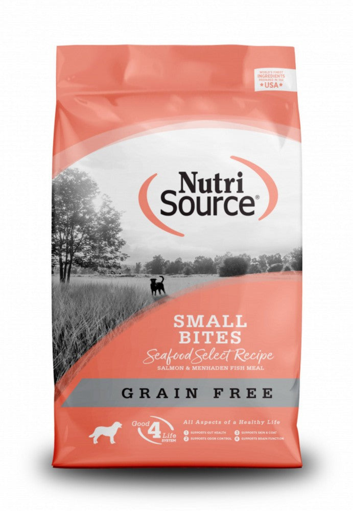 Nutrisource Grain-Free Seafood Select Small Bites Salmon and Menhaden Fish Dry Dog Food - 12 Lbs