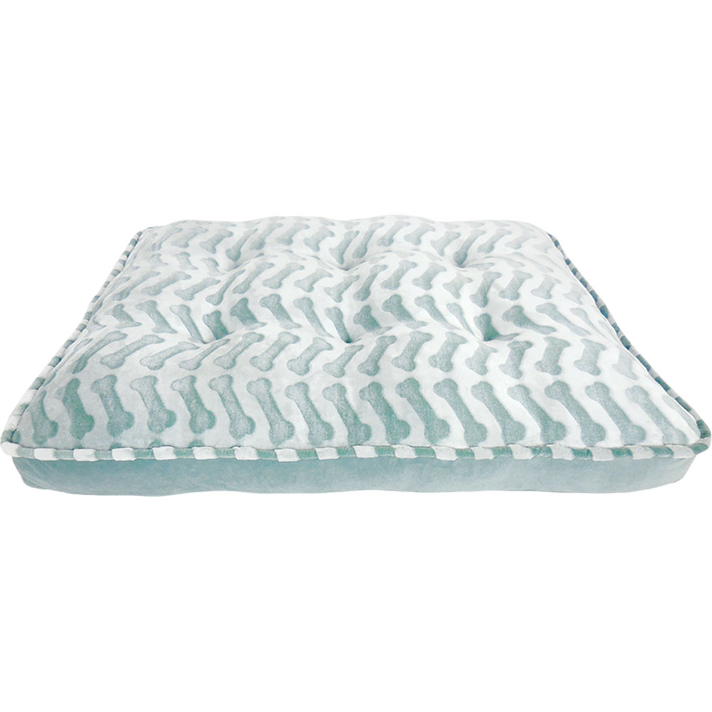 Arlee Bella OrthoLux Orthopedic Zig-Zag Bone Mattress Dog Bed - Blue Large - L:45 X W:36 X H:8 In