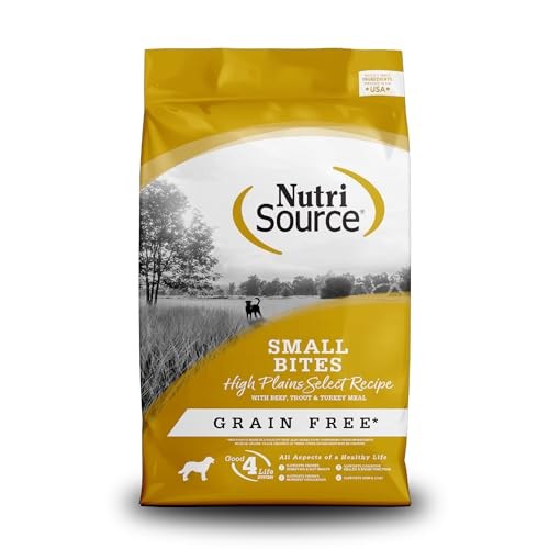 Nutrisource Grain-Free High Plains Select Small Bites Beef Trout and Turkey Dry Dog Food - 12 Lbs
