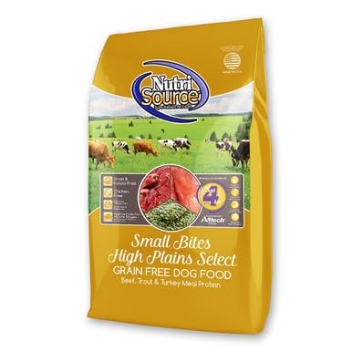 Nutrisource Grain-Free High Plains Select Small Bites Beef Trout and Turkey Dry Dog Food - 4 Lbs - Case of 8