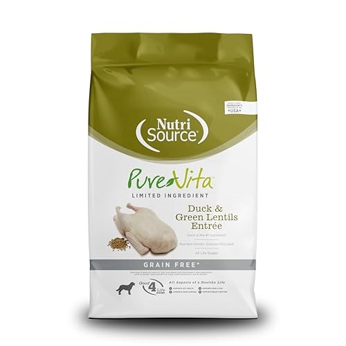 Nutrisource PureVita Grain-Free Limited Ingredient Duck and Green Lentils Dry Dog Food - 12 Lbs