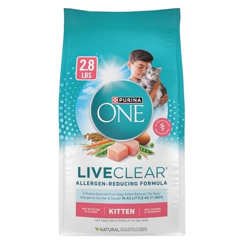 Purina ONE LiveClear Allergen Reducing Formula Chicken Kitten Dry Cat Food 2.8 Pounds