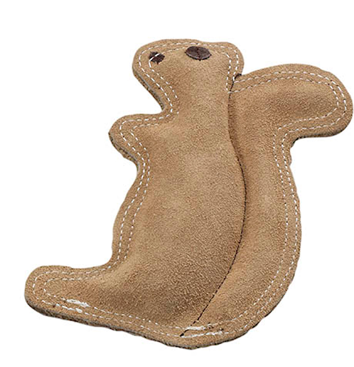 Ethical SPOT Dura-Fused Natural Leather and Jute Small Squirrel Squeak Chew Dog Toy - 10 Inch
