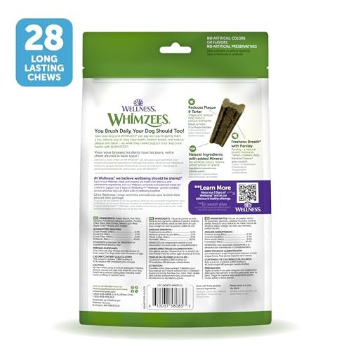 Whimzees Freshzees Oral Health Fresh Breath with Parsley Natural Dental Dog Treats - 14.81 Oz