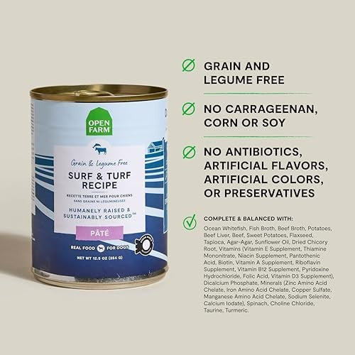 Open Farm Grain-Free Surf and Turf Pate Recipe Canned Dog Food - 12.5 Oz - Case of 12