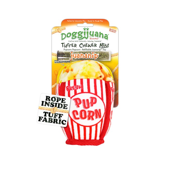 Meowijuana Doggijuana Pupcorn Tuffer Chewer Inner-Rope Refillable Juananip Plush Dog Toy - Mini Default Title