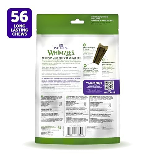 Whimzees Freshzees Oral Health Fresh Breath with Parsley Natural Dental Dog Treats - 14.81 Oz