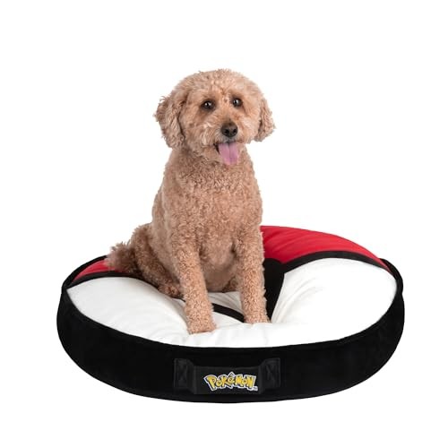Jazzwares Pokemon Poke Bowl Pillow Bolster Rounded Cat and Dog Bed - 30 Inch Default Title