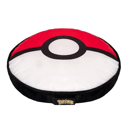 Jazzwares Pokemon Poke Bowl Pillow Bolster Rounded Cat and Dog Bed - 30 Inch