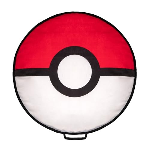 Jazzwares Pokemon Poke Bowl Pillow Bolster Rounded Cat and Dog Bed - 30 Inch