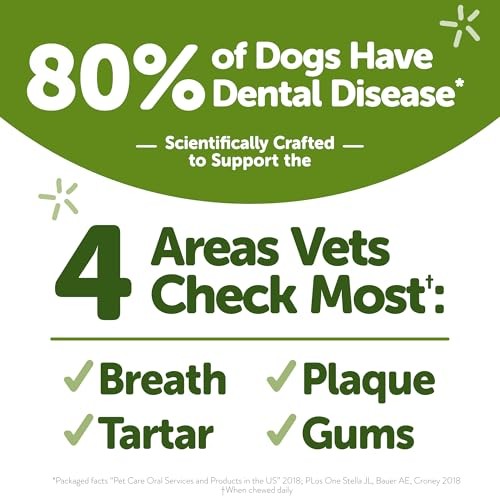Whimzees Freshzees Oral Health Fresh Breath with Parsley Natural Dental Dog Treats - 14.81 Oz