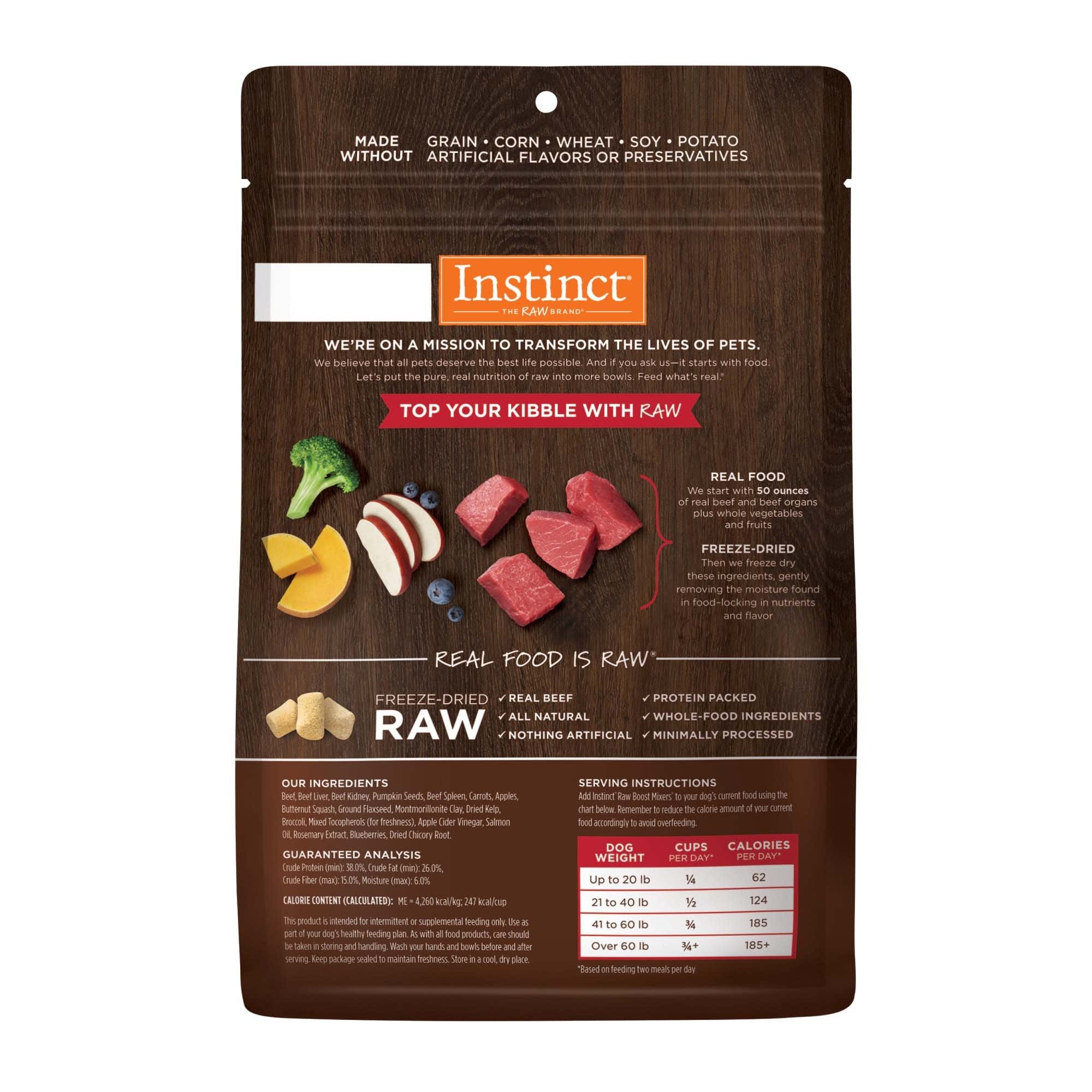 Instinct Raw Boost Mixers Grain-Free Beef Freeze-Dried Raw Dog Food Topper - 25 Oz