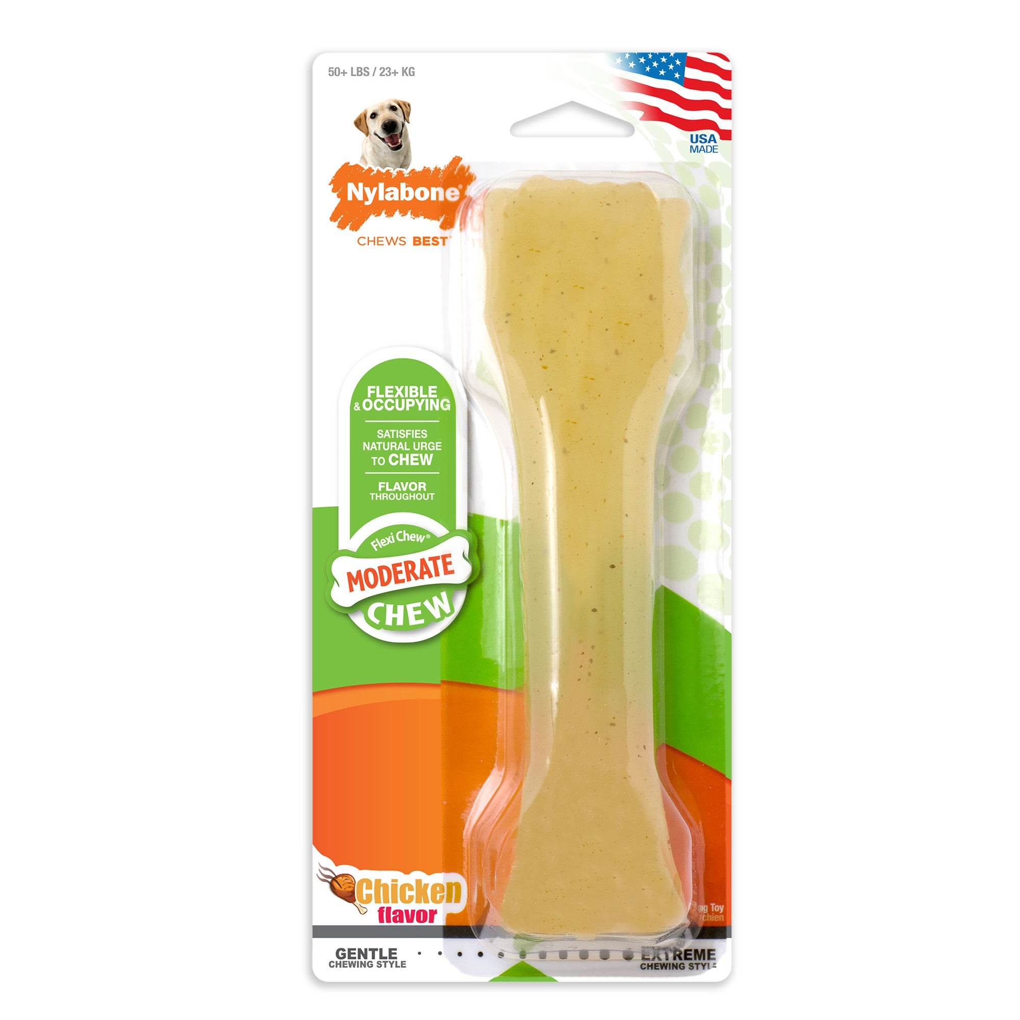 Nylabone Knuckle Bone Flexi-Chew Moderate-Chew Chicken Flavored Chew Dog Toy - Extra Large/Souper
