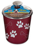 Loving Pets Bella Stainless Steel Cat and Dog Food Canister and Treat Container Merlot Red