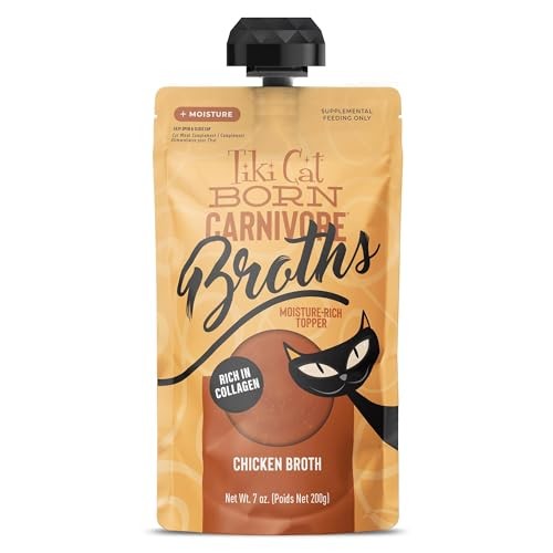Tiki Cat Born Carnivore Broths High Collagen Chicken Broth Wet Cat Food or Topper Pouch - 7 Oz - Case of 6 Default Title