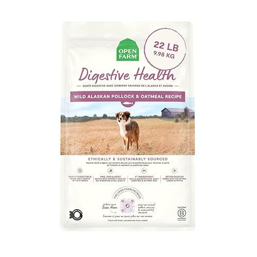Open Farm Digestive Health Wild-Alaskan Pollock and Oatmeal with Probiotics Dry Dog Food - 22 Lbs