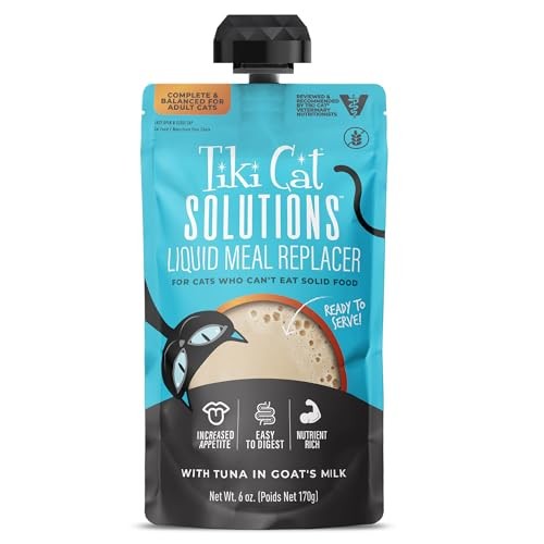 Tiki Cat Solutions Liquid Meal Replacer Tuna in Goats Milk Wet Cat Food Pouch - 6 Oz - Case of 6
