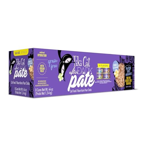 Tiki Cat After Dark Soft Pate Grain-Free Chicken Quail Turkey Rabbit Duck Canned Cat Food - Variety Pack - 5.5 Oz - Case of 8 Default Title