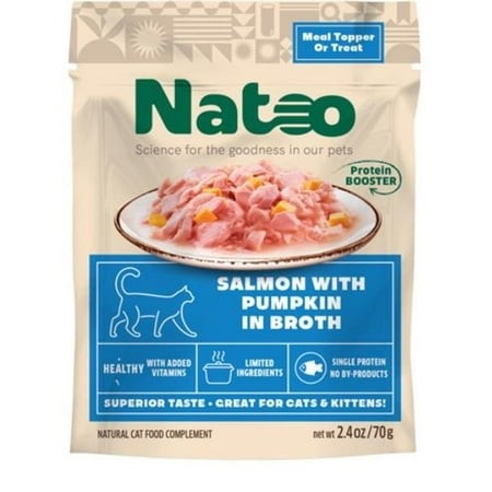 Natoo Salmon with Pumpkin in Broth Cat Food Topper Pouch - 2.4 Oz - 20 Pack Default Title