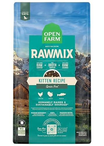 Open Farm Grain-Free RawMix Chicken Turkey and Salmon Freeze-Dried Raw and Broth Coated Kitten Dry Cat Food - 8 Lbs Default Title