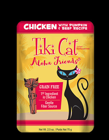 Tiki Cat Aloha Friends Grain-Free Chicken Pumpkin and Beef in Broth Wet Cat Food Pouch - 2.5 Oz - Case of 12 Default Title