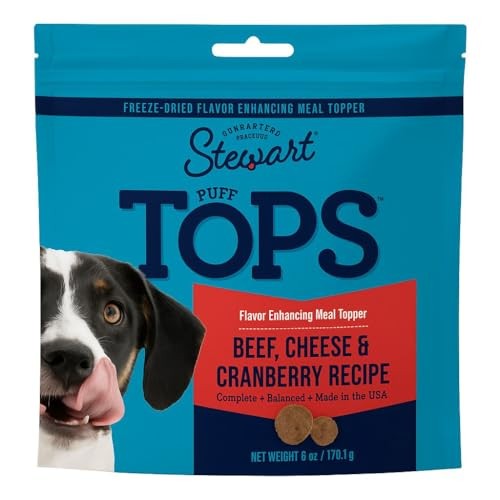 Stewart Puff Tops Limited-Ingredient Beef Cheese and Cranberry Freeze-Dried Dog Food Topper - 6 Oz Default Title