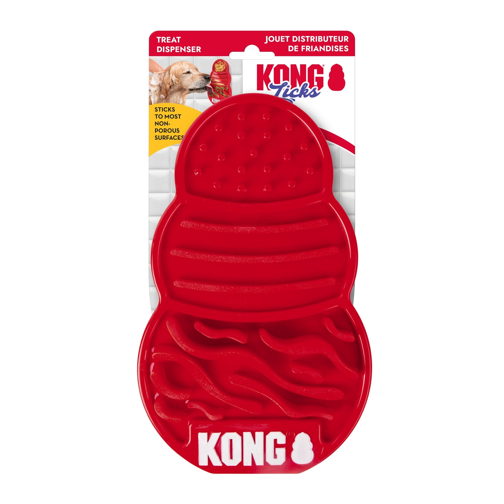 Kong Licks Treat-Spreading and Dispensing Grip-Feeding Dog Feeder or Toy - Red - Extra Large