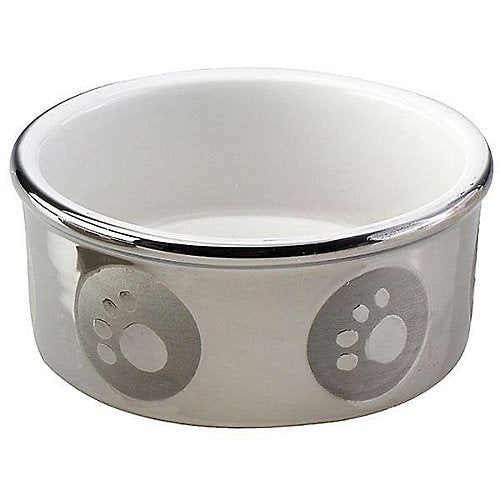 Ethical SPOT Titanium Paw Print Cat and Puppy Dog Bowl Dish - 5 Inch Default Title