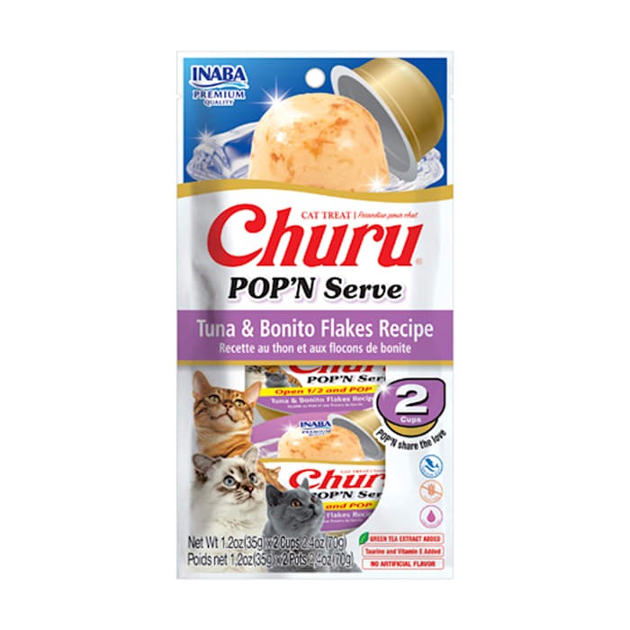 Inaba Churu Pop N' Serve Tuna and Bonito Jelly Cups Cat Treats with Vitamin E and Taurine - 2.4 Oz - 4 Pack Default Title