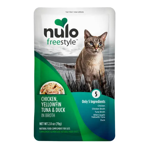 Nulo Freestyle Chicken Yellowfin Tuna and Duck in Broth Wet Cat Food Topper - 2.8 Oz - Case of 24 Default Title