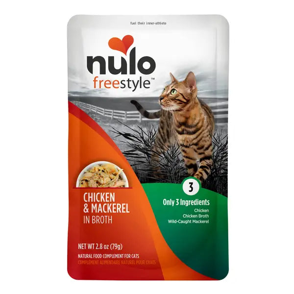 Nulo Freestyle Grain-Free Chicken and Mackerel in Broth Wet Cat Food Topper - 2.8 Oz - Case of 24 Default Title