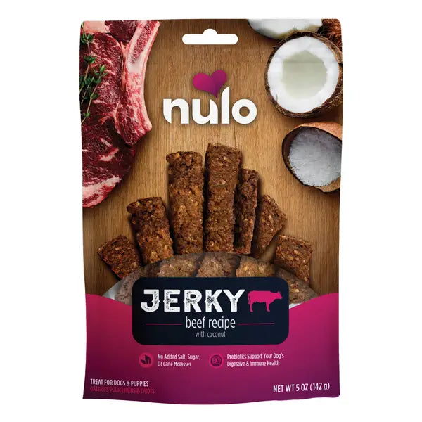 Nulo Grain-Free High-Protein Digestive and Immune Health Beef with Coconut Premium Strips Jerky Dog Treats - 5 Oz Default Title