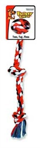 Mammoth Pet Products 3-Knotted Cotton Rope and Tug Dog Toy - Multi-Color Large - 25 Inch
