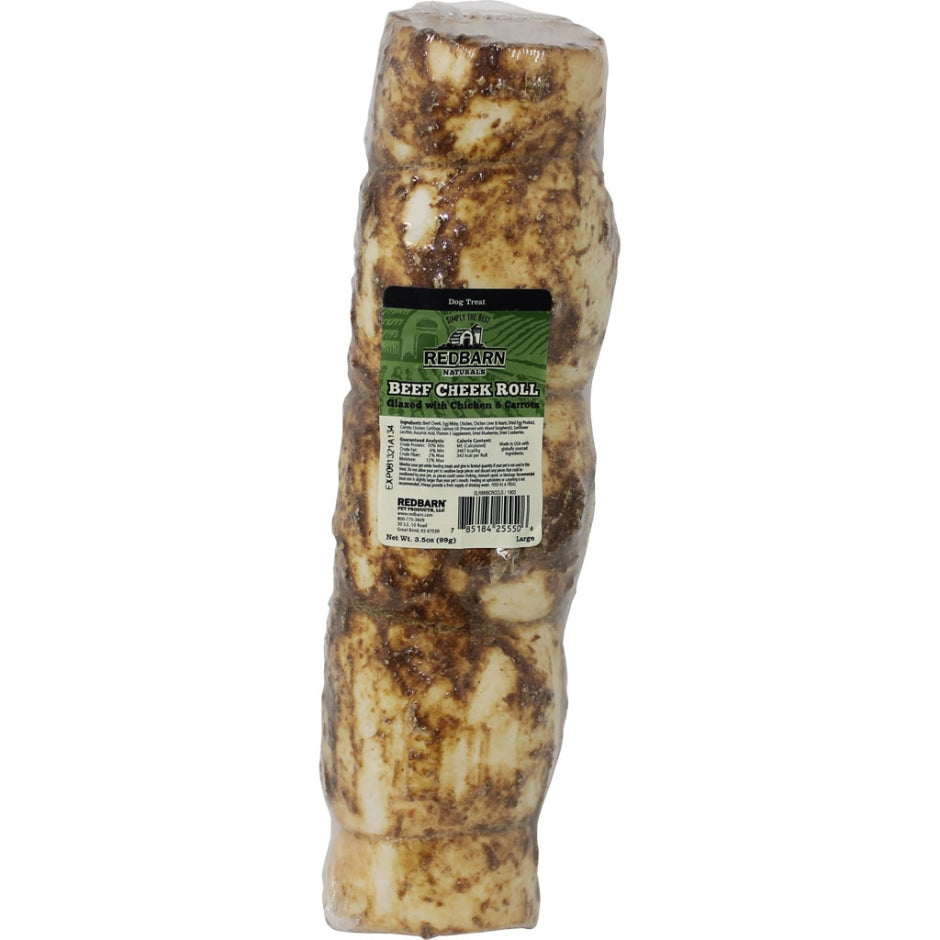Red Barn Chicken and Carrot Glazed Beef Cheek Rolls Natural Dog Chew - Large - 3.5 Oz Default Title