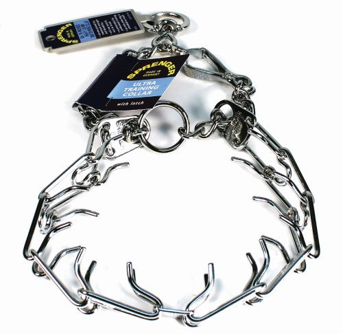 Herm Sprenger Ultra-Plus Prong Dog Training Collar with Latch - Chrome Large - 3.25MM X 20 Inch