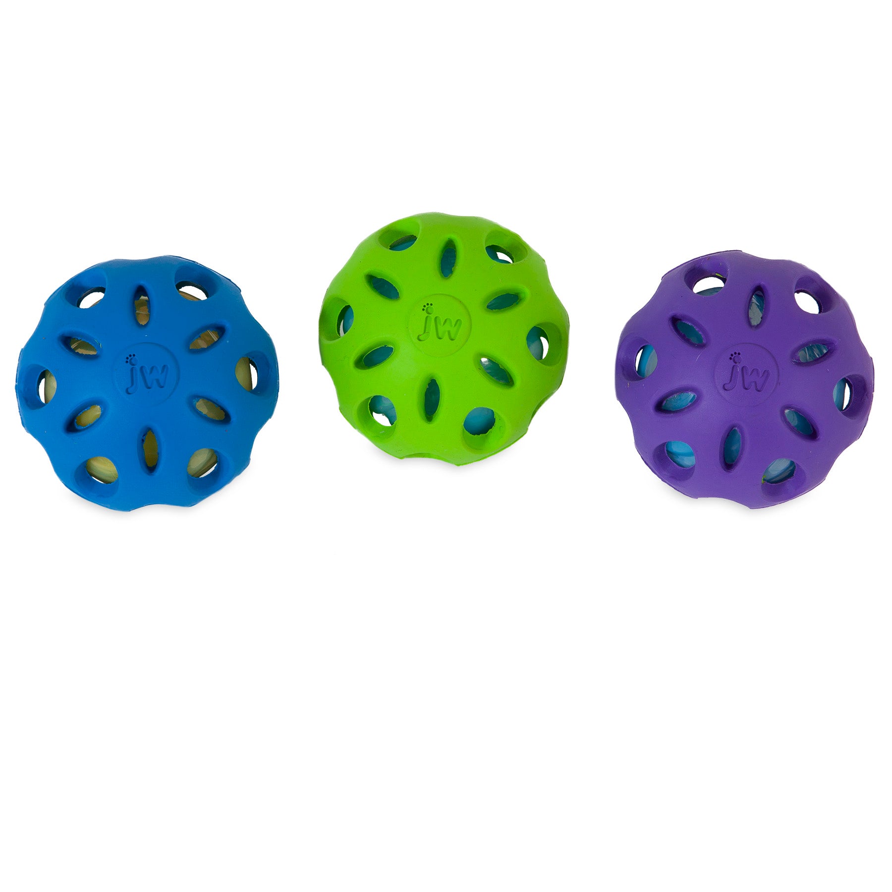 JW Pet Crackle Ball 2-in-1 Crunch and Fetch Nylon and Rubber Ball Dog Toy Small