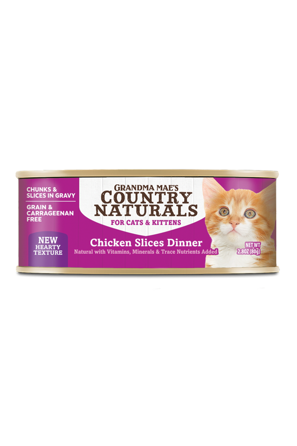 Grandma Mae's Country Naturals  Grain-Free Chicken Slices in Gravy Canned Cat Food - 2.8 Oz - Case of 24