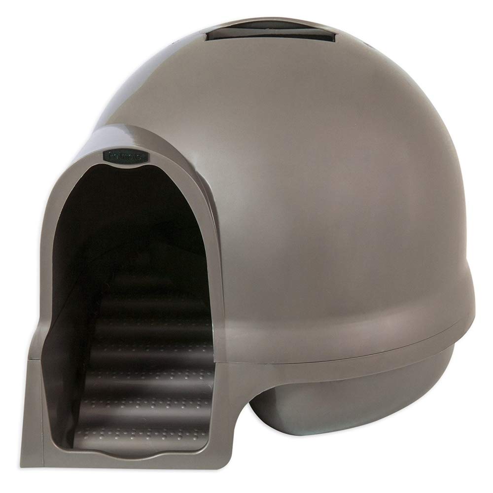 Petmate Booda Dome Clean Step Cat Litter Box - Brushed Nickel - L:22.5 X W:22.5 X H:19 Inch
