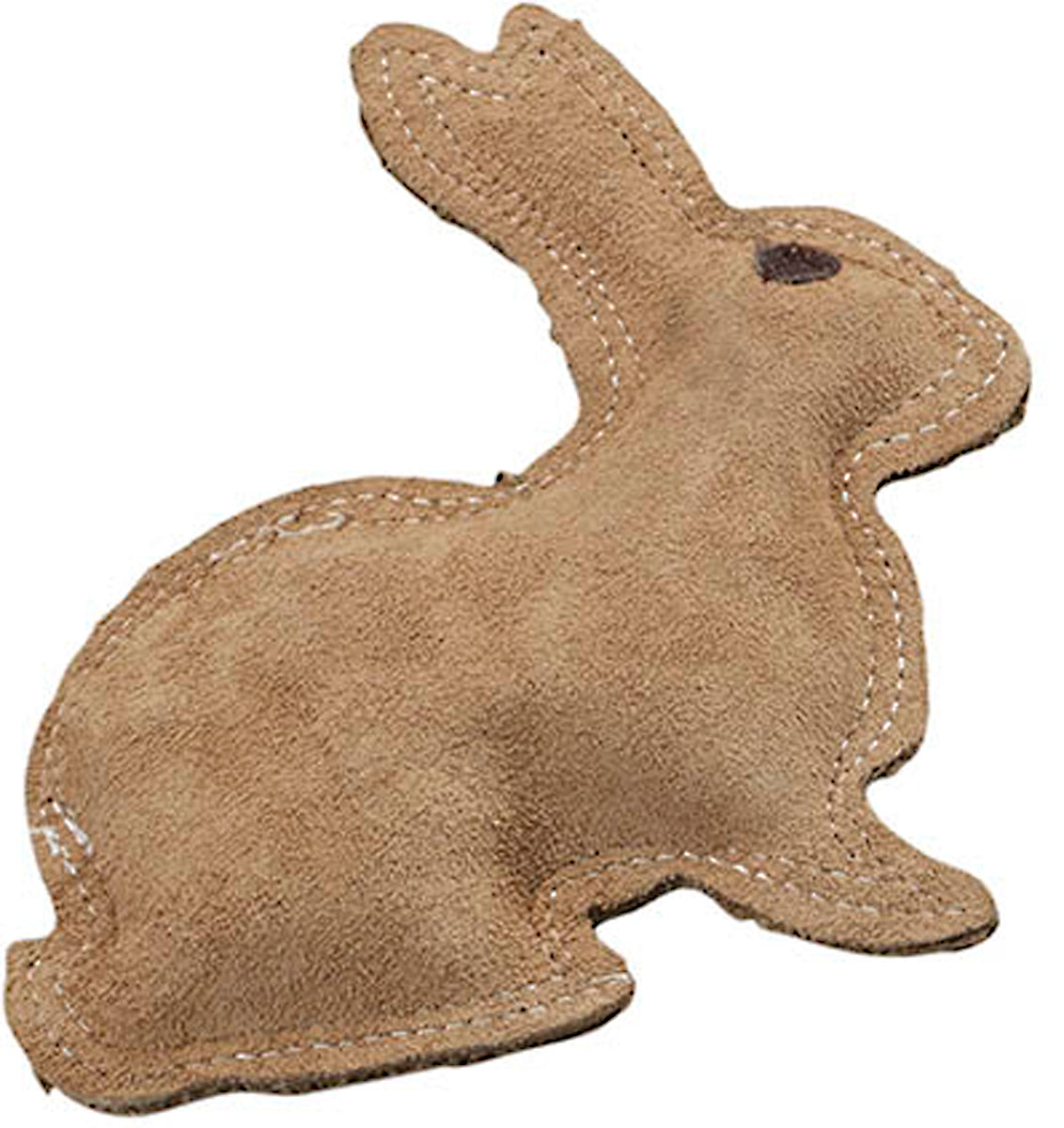 Ethical SPOT Dura-Fused Natural Leather and Jute Small Rabbit Squeak Chew Dog Toy - 10 Inch