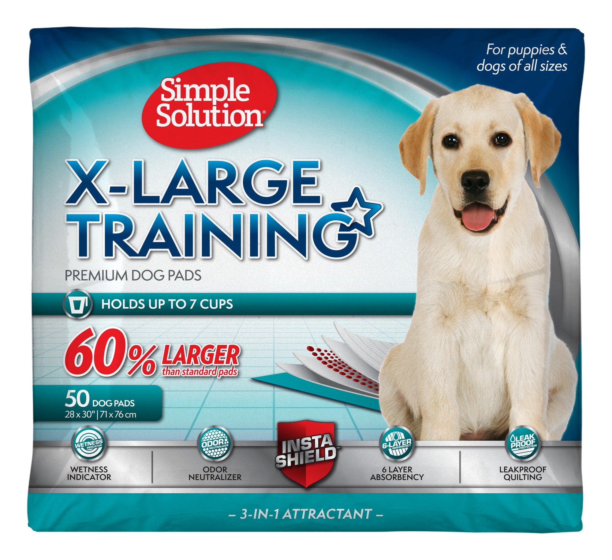 Simple Solution Original Leak-Proof Odor-Control Absorbant Training Pads - Extra Large - 50 Pack - L:28 X W:30 Inches Default Title