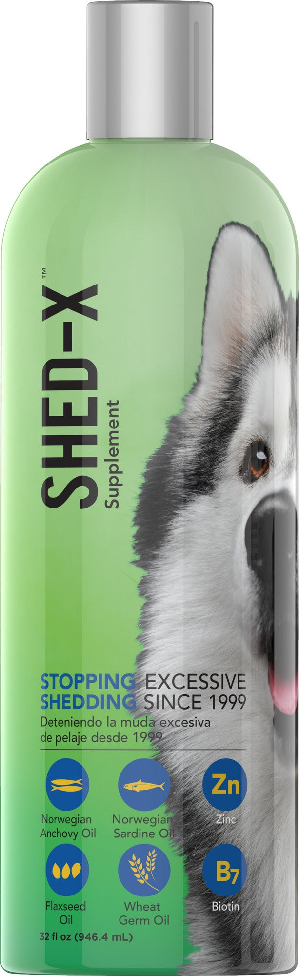 Synergy Labs Shed-X Hair De-shedding Control 100% Natural Liquid Dog Supplement with Vitamins and Minerals 32 Ounce