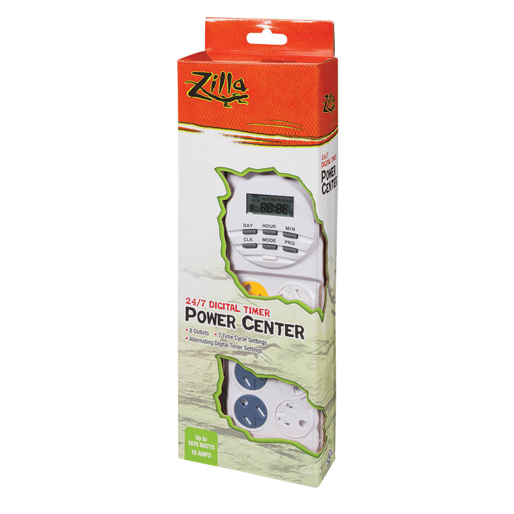 Zilla Lighting and Heating 8-Outlet Terrarium 24-7 Digital Timer Power Center - 120 Volts Default Title