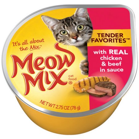 Meow-Mix Tender Favorites Chicken and Beef in Sauce Wet Cat Food Trays - 2.75 Oz - 12 Pack Default Title