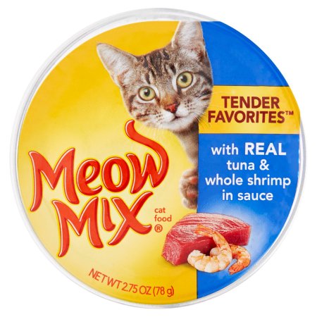 Meow-Mix Tender Favorites Tuna and Whole Shrimp in Sauce Wet Cat Food Trays - 2.75 Oz - 12 Pack Default Title