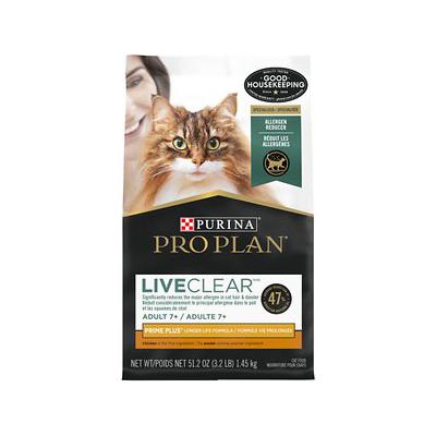 Purina Pro Plan LiveClear Allergen Reducing Prime Plus Chicken and Rice 7+ Senior Adult Dry Cat Food 3.2 Pounds