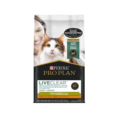 Purina Pro Plan LiveClear Allergen Reducing Weight Management Chicken and Rice Dry Cat Food 3.2 Pounds